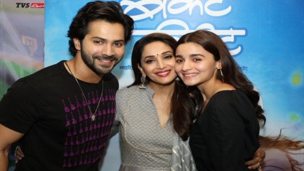 Varun Dhawan, Madhuri Dixit Nene and Alia Bhatt at Bucket Lis Special screening