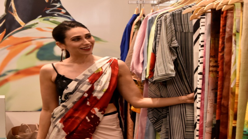 Karisma Kapoor browsing through the Satya Paul SS-19 - Spice Bloom collection