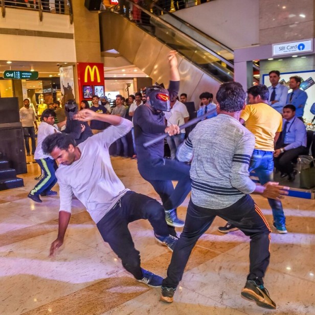 Harshvardhan Kapoor as Bhavesh Joshi Superhero performing live action in Mumbai mall 