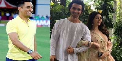 M S Dhoni, Aayush Sharma and Warina Hussain
