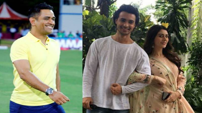 M S Dhoni, Aayush Sharma and Warina Hussain
