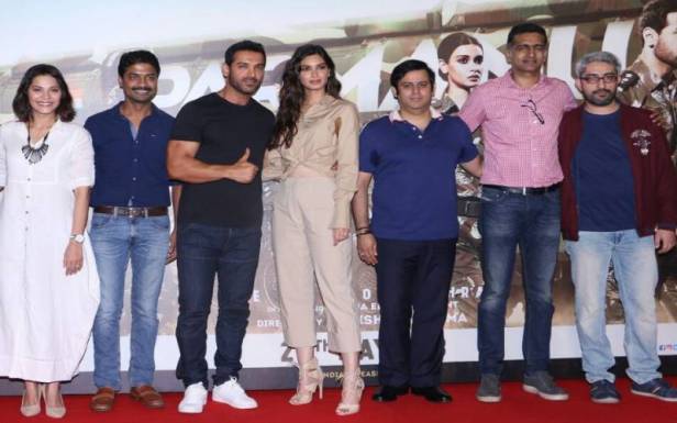 John Abraham, Diana Penty, Ajay Kapoor and cast of Parmanu - The Story of Pokhran 