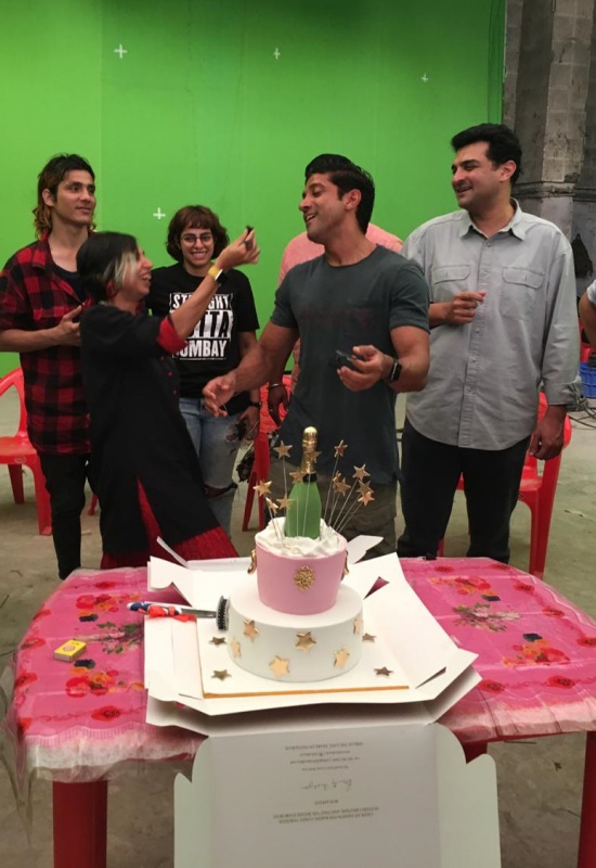 Shonali Bose, Farhan Akhtar and Siddharth Roy Kapur celebrates it's wrap up of The Sky Is Pink