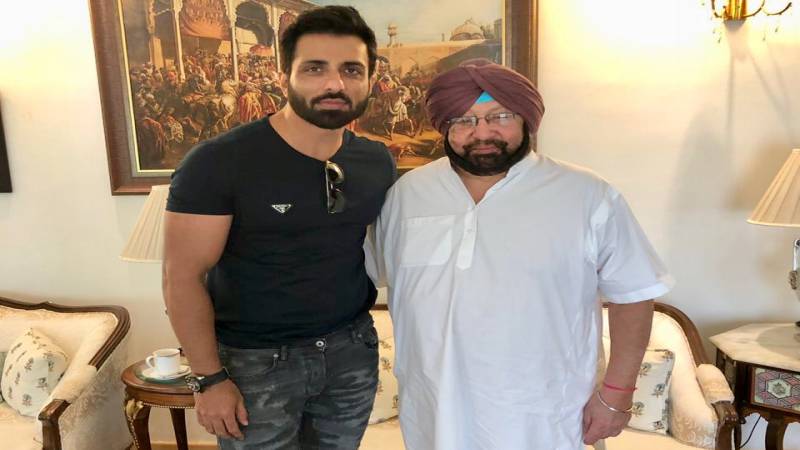 Sonu Sood with Punjab Chief Minister Captain Amarinder Singh