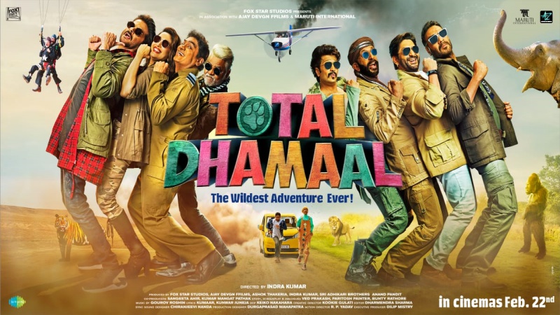 Total Dhamaal Second Poster, Ajay Devgn, Anil Kapoor, Madhuri Dixit, Riteish Deshmukh, Arshad Warsi, Jaaved Jaaferi, Johnny Lever, Sanjay Mishra