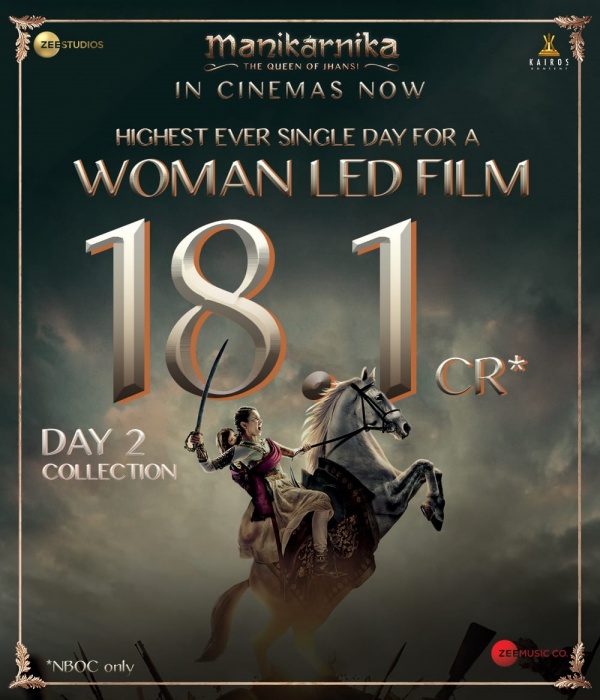 Manikarnika - The Queen Of Jhansi - Second Day collection