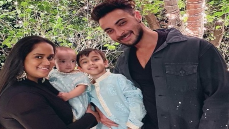 Arpita Khan Sharma with daughter Ayat, Son Ahil and Husband Aayush Sharma