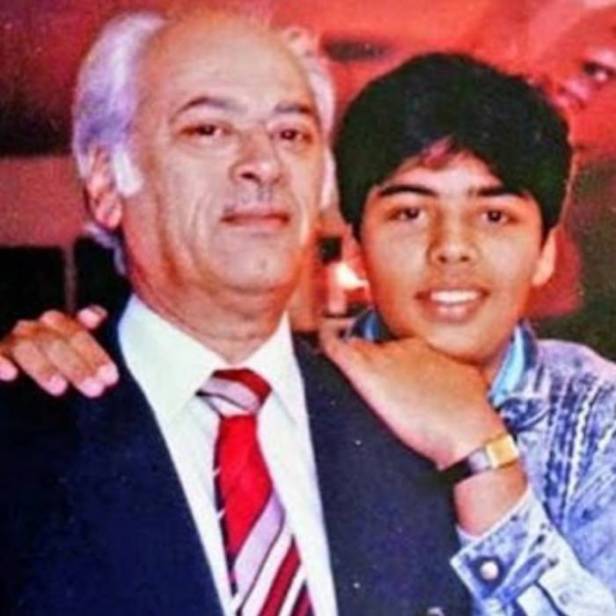 Young Karan Johar with Father Yash Johar