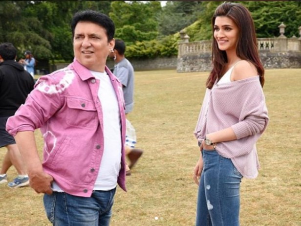 Sajid Nadiadwala with Kriti Sanon on outdoor shoot of Housefull 4