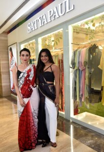 Karisma Kapoor along with celebrity Esha Amiin unveiling the Satya Paul SS-19 - Spice Bloom collection