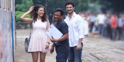 Onir with Zain Khan Durrani and Geetanjali Thapa while shooting for Kuchh Bheege Alfaaz