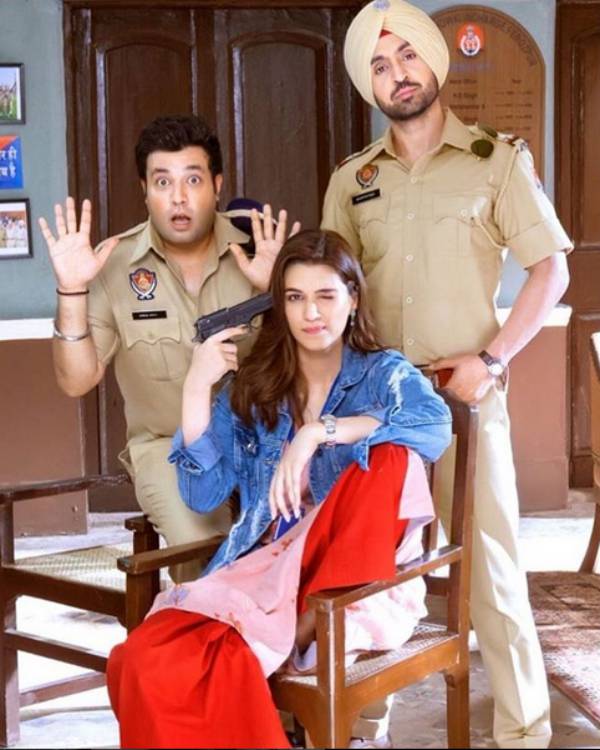 Kriti Sanon, Diljit Dosanjh and Varun Sharma in Arjun Patiala