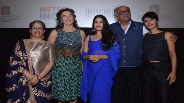 Janhvi Kapoor and Boney Kapoor at Royal Norwegian Consulate General's award ceremony