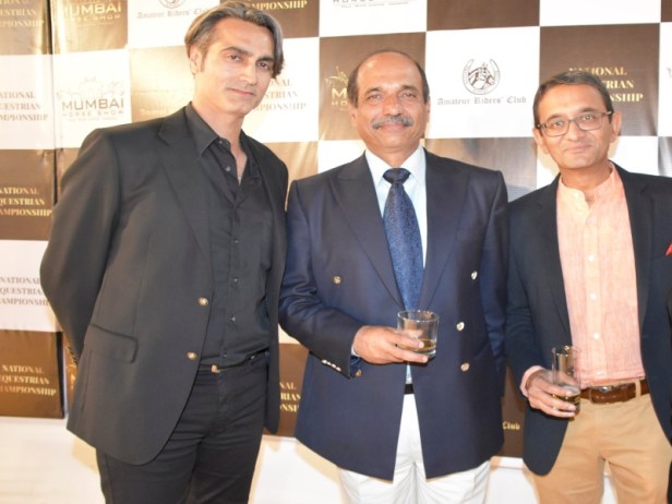 L-R- Riyhad Kundanmal, Secretary of ARC, Lt Gen A Ambre,PVSM,AVSM,SM,Quater Master General and President of Equestrian Fedration Of and Mr. Shyam Mehta, President Of ARC