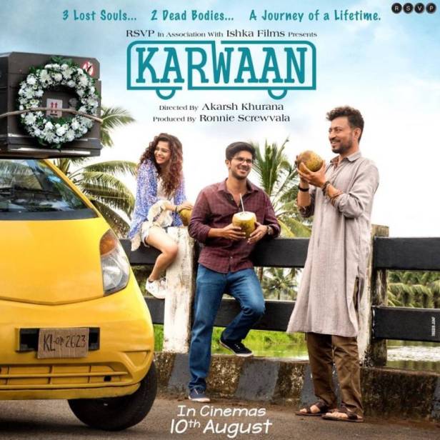 Karwaan Poster with old release date, starring Irrfan Khan, Dulquer Salmaan and Mithila Palkar