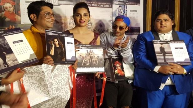 Sabyasachi Satpathy, Arshi Khan, Akash Dadlani and Mohammed Nagaman Lateef at 2019 The Iconic Calendar Launch
