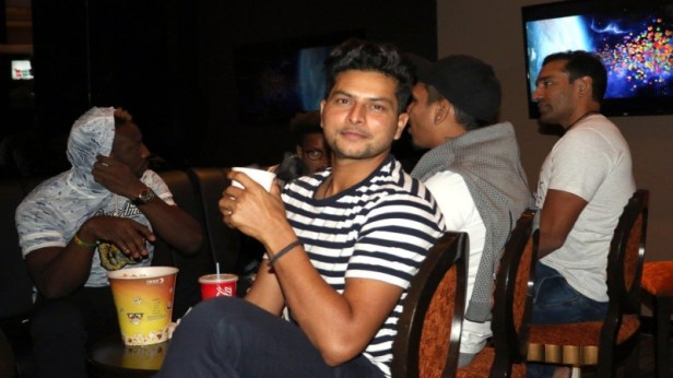 Kuldeep Yadav of team Kolkata Knight Riders watch Deadpool 2