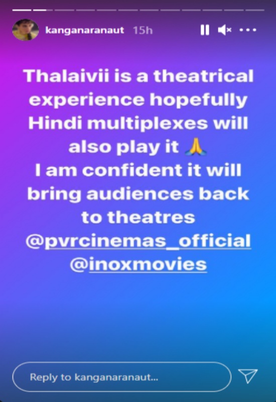 Kangana on Thalaivii release