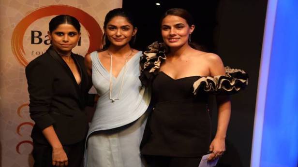 Sai Tamhankar, Mrunal Thakur and Riya Sisodiya at Love Sonia premier at London Indian Film Festival