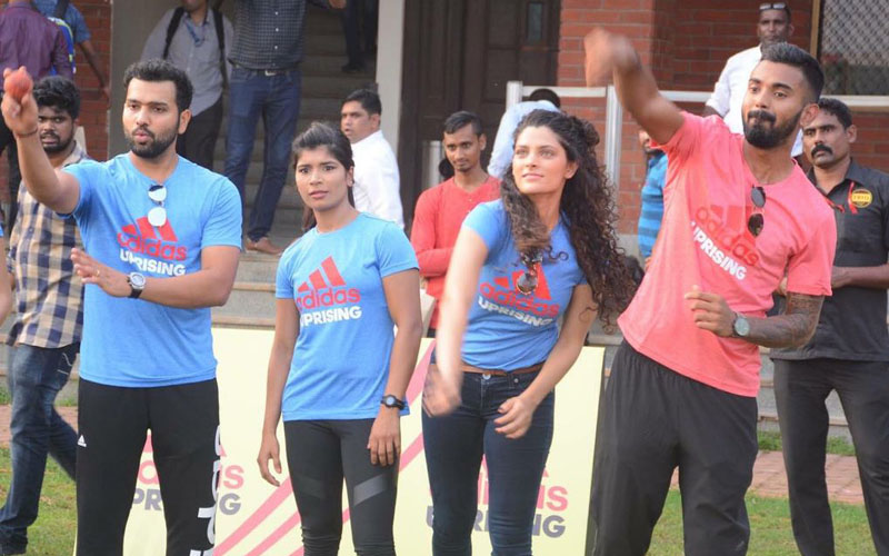 Saiyami Kher, Rohit Sharma, KL Rahul at Adidas Uprising 3.0 race!