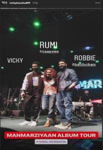 Vicky Kaushal, Taapsee Pannu and Abhishek Bachchan at Manmarziyaan Album Tour, Manmarziyaan Concert