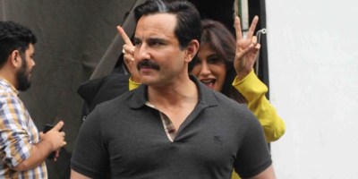 Saif Ali Khan and Chitrangada Singh on sets of Baazar