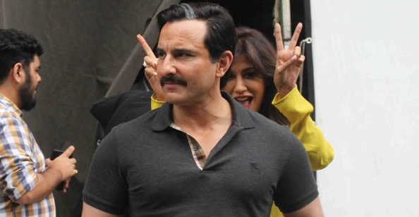 Saif Ali Khan and Chitrangada Singh on sets of Baazar