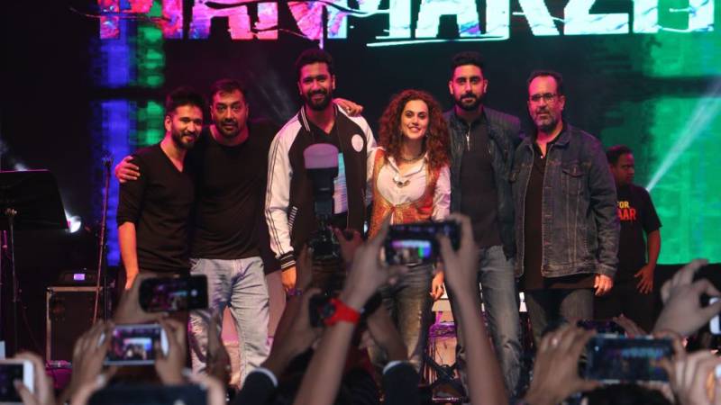 Amit Trivedi, Anurag Kashyap Vicky Kausal, Taapsee Pannu, Abhishek Bachchan and Aanand L Rai at Manmarziyaan Album Tour, Manmarziyaan Concert