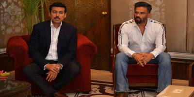 Suniel Shetty at 'Hum Fit Toh India Fit' event with Rajyavardhan Rathore in Delhi