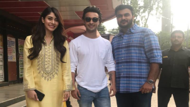 Warina Hussain, Aayush Sharma and director Abhiraj Minawala at Gaiety-Galaxy