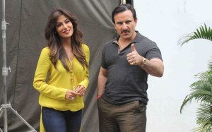 Saif Ali Khan and Chitrangada Singh on sets of Baazar