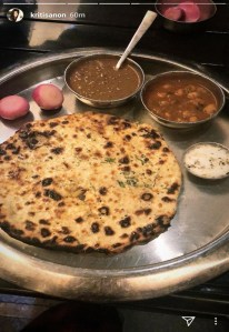 Kriti Sanon enjoying food in Chandigarh