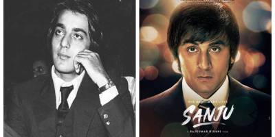 Sanjay Dutt at Rocky premiere, Sanju Poster