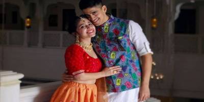 Shweta Tripathi with rapper Chaitanya Sharma aka Slow Cheeta at her Mehendi Ceremony