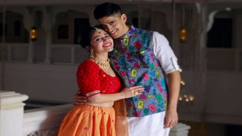 Shweta Tripathi with rapper Chaitanya Sharma aka Slow Cheeta at her Mehendi Ceremony
