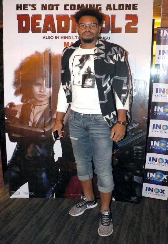 Javon Searles of team Kolkata Knight Riders watch Deadpool 2