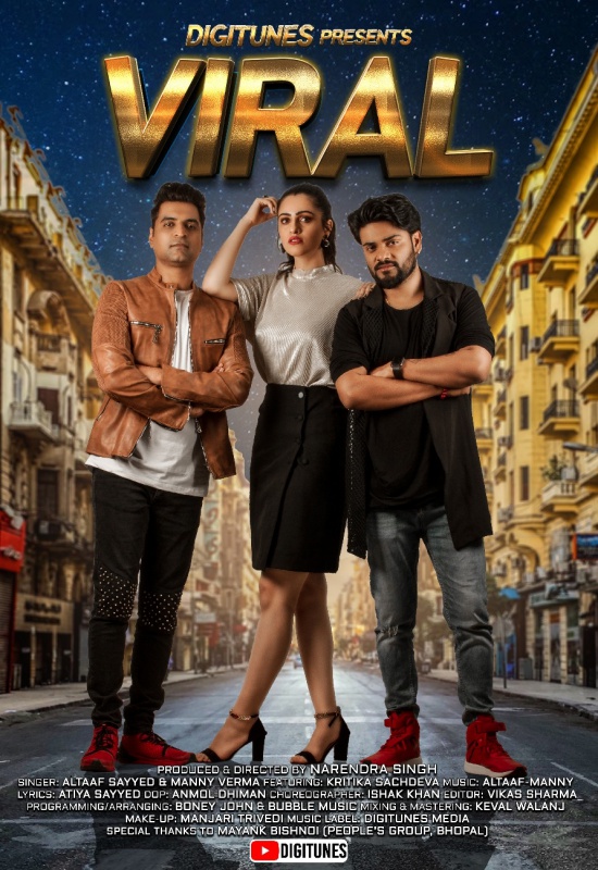 Kritika Sachdeva with Altaaf Sayyed and Manny Verma in Music Video'Viral'