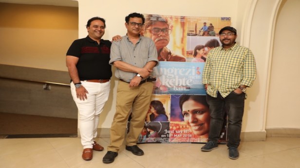 Harish Vyas, Manav Malhotra. Swaropp Chaturvedi at Angrezi Mein Kehte Hain special screening in Delhi