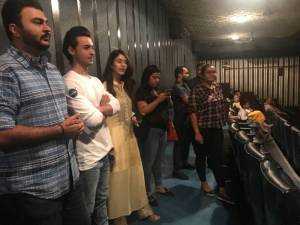 Abhiraj Minawala, Aayush Sharma and Warina Hussain at Gaiety-Galaxy