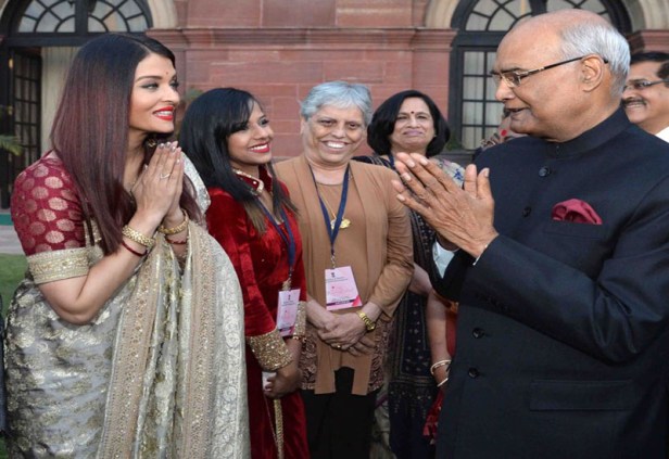 Aishwarya Rai Bachcan with President of India Ram Nath Kovind 