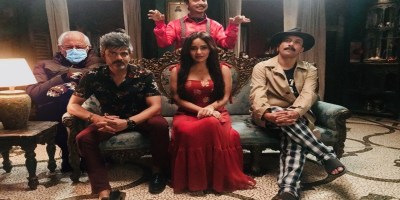 Namit Das and Neha Sharma on sets of A Table For Two