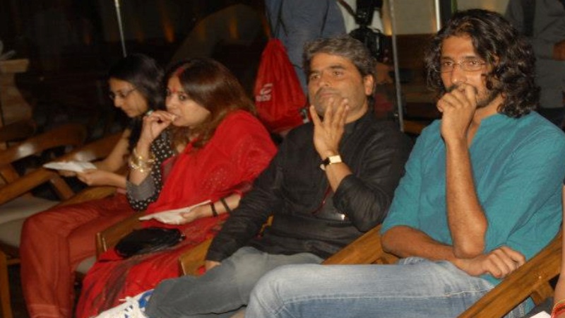 Abhishek Chaubey with Vishal Bhardwaj and Rekha Bhardwaj