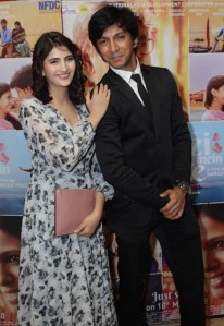 Shivani Raghuvanshi and Anshyman Jha at Angrezi Mein Kehte Hain special screening in Mumbai