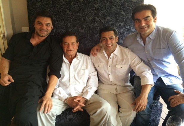 Salim Khan with Sons Salman Khan, Arbaaz Khan and Sohel Khan