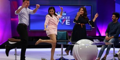 Brett Lee, Swara Bhaskar, Shikha Talsania and Aparshakti Khurana at Kent Cricket Live on Star Sports network