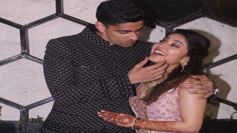 Chaitanya Sharma and Shweta Tripathi at pre-wedding bash in Mumbai