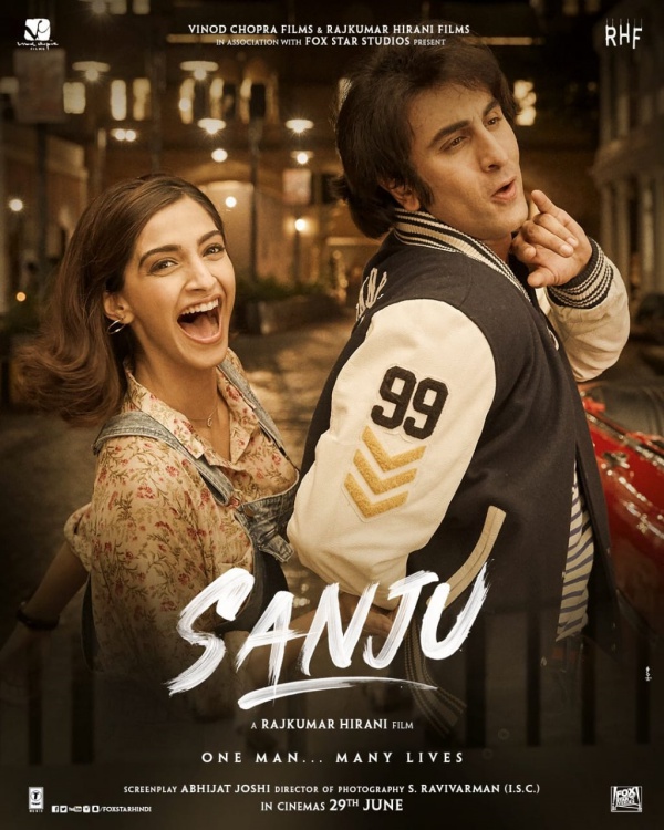 Sonam Kapoor and Ranbir Kapoor in Sanju Poster