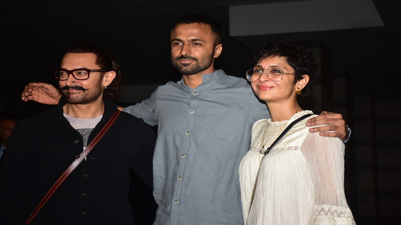 Aamir Khan, Advait Chandan, Kiran Rao at Secret Superstar success celebration