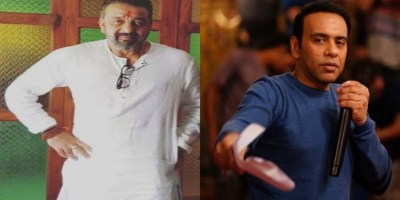 Sanjay Dutt on sets of Prassthanam and Farhad Samji