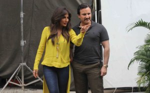 Saif Ali Khan and Chitrangada Singh on sets of Baazar